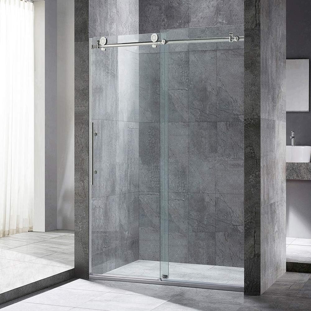 WOODBRIDGE MSDC4876B Frameless Sliding Shower Door, 44"48" Width, 76
