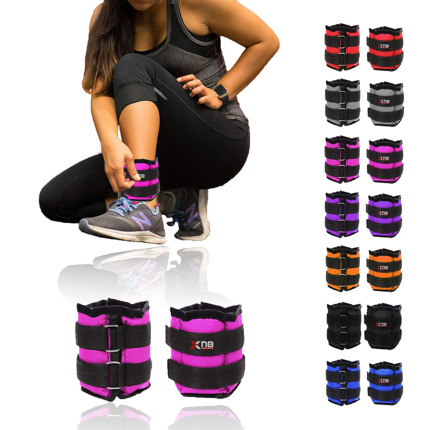Buy Xn8 Ankle Weights Adjustable Wrist Strap 0.5kg3kg Leg Weight