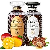 Moist Diane Hair Repair Shampoo and Conditioner for Women & Men, Argan Oil Shampoo and Conditioner Set with Herbal Oils, Collagen, Keratin& Ceramides in Japan, Silicone& Sulfate Free DAMAGE REPAIR