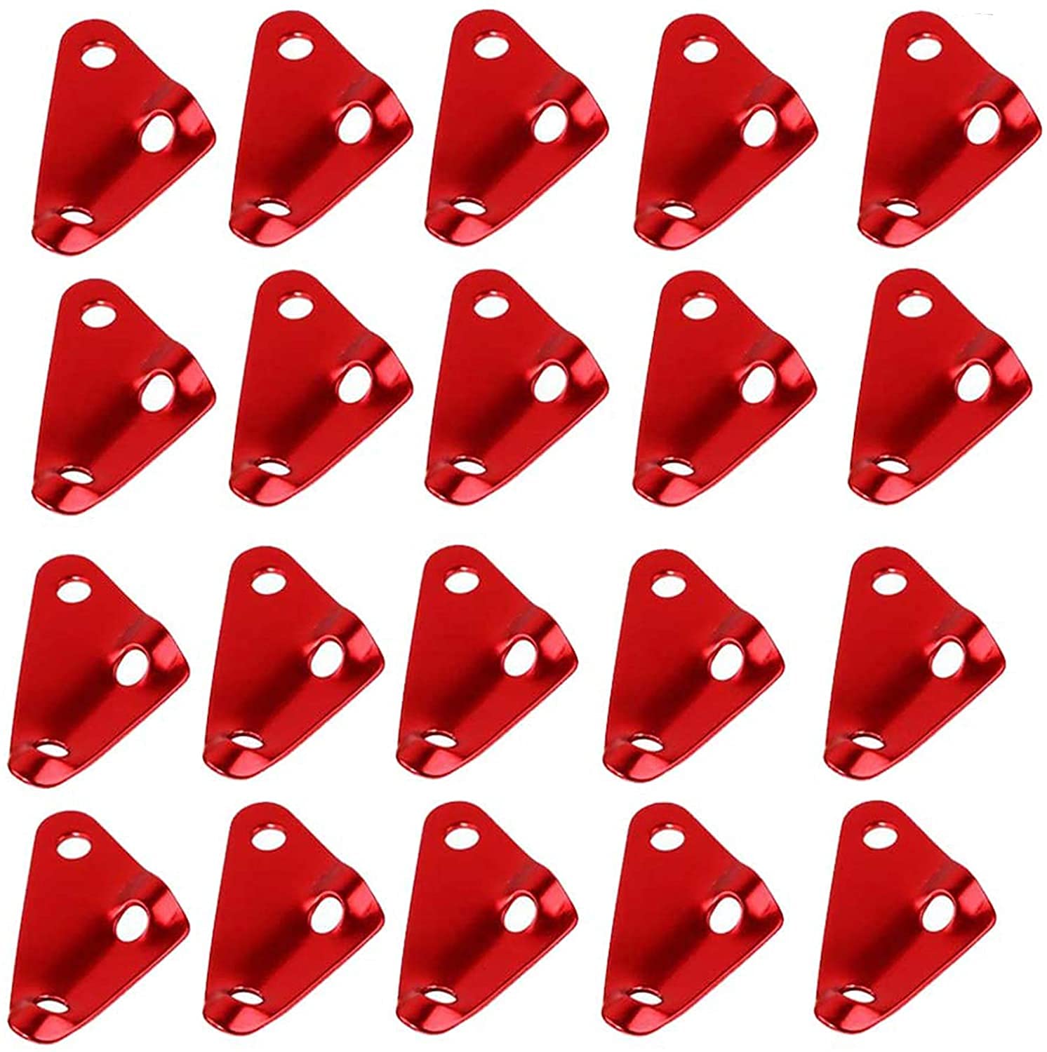 LATRAT Pack of 20 aluminium triangle alloy rope tensioner, three-hole tensioner tent accessories guyline cord adjuster guyline adjuster for tent hiking camping