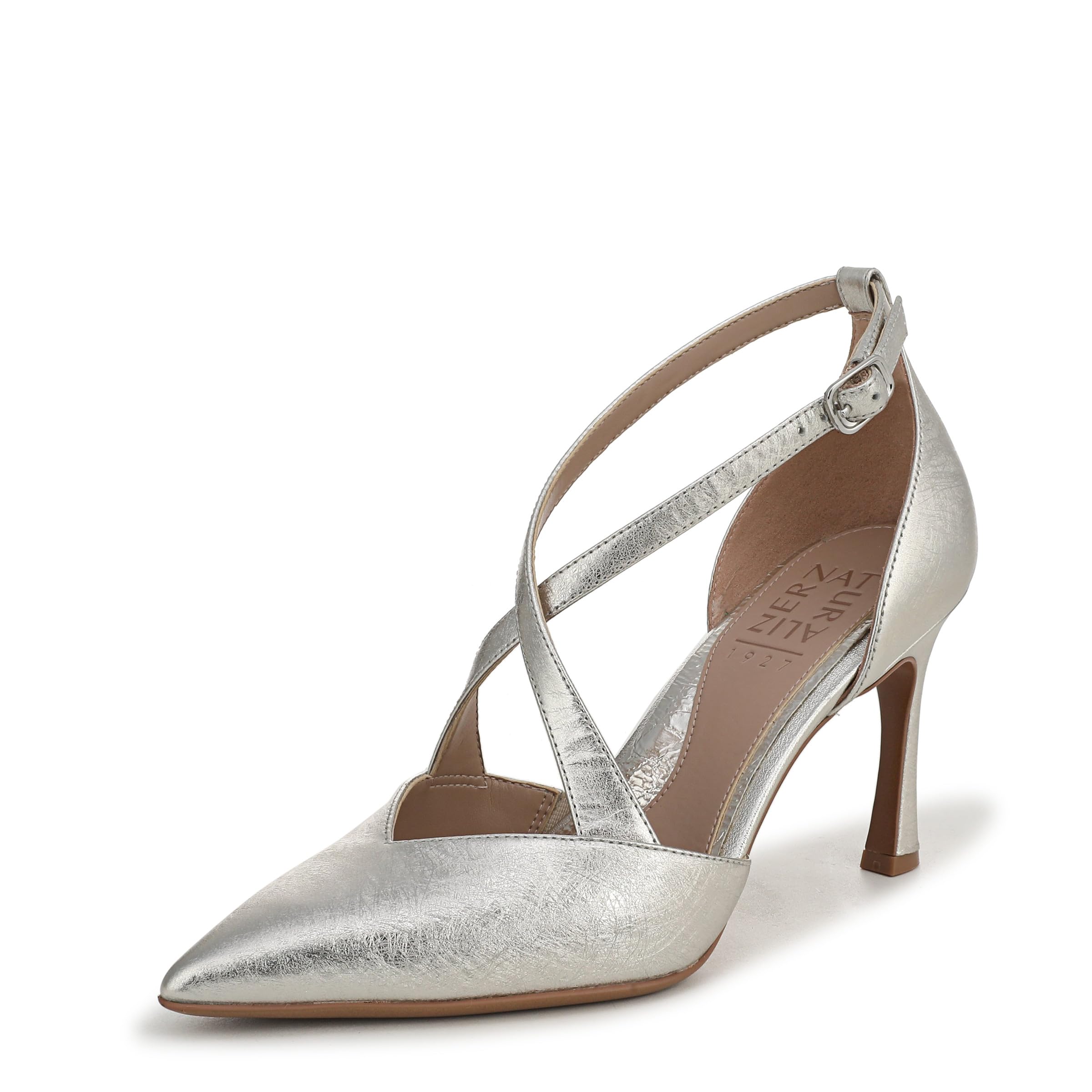 Naturalizer Women’s Angelina Pump Silver Metallic Leather 7 W