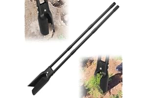 DAKEPOLE Post Hole Digger Tool, Heavy Duty Post Hole Digger with 55 Inch Handle, Dual Sharp Blades for Soil Plugging, Digging, Cultivating, Weeding, Manual Post Hole Digging Tool Garden Shovel, Black
