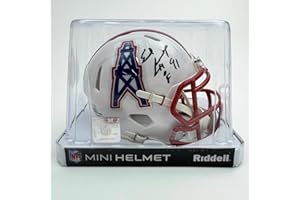 HOFSM.COM HALL OF FAME SPORTS MEMORABILIA Autographed/Signed Earl Campbell Houston Oilers Mini Football Helmet JSA COA