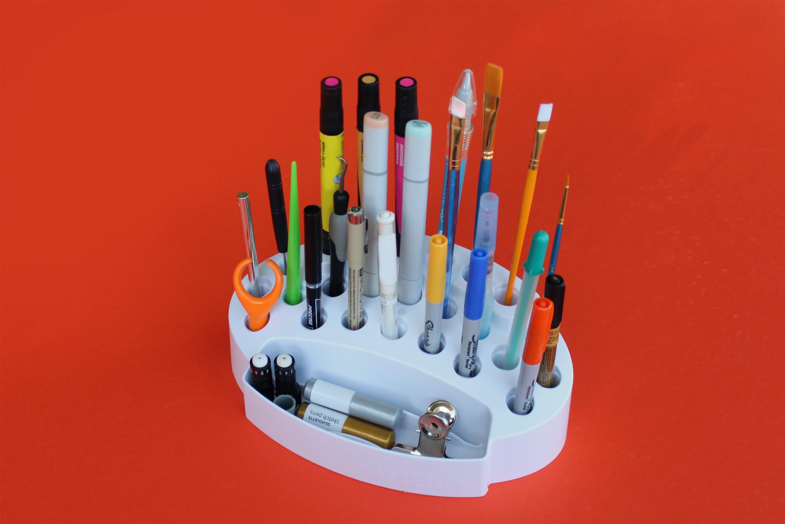 ArtBin 6974AG Desktop Accessory Storage with 24 Slots, [1] Art & Craft Organizer, White