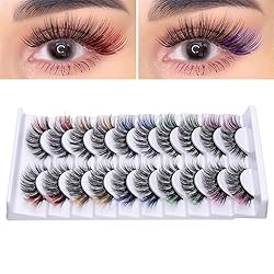 outopen Colored Lashes, False Eyelashes with