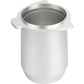 54mm Espresso Dosing Cup for Portafilter, Matte Silver Grounds Cup with Grinder-Activating Ring, Easy Transfer &amp; Less Mess, Compatible with 54mm Breville Portafilters