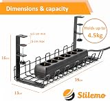 Stilemo Desk Cable Management Tray Under Desk No Drill Carbon Steel 4.5KG Black view 8