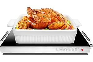 Chefman Compact Glasstop Warming Tray with Adjustable Temperature Control, Perfect for Buffets, Restaurants, Parties, Events,