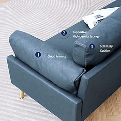 Vonanda Fabric Sofa, Blue Couch Upholstered