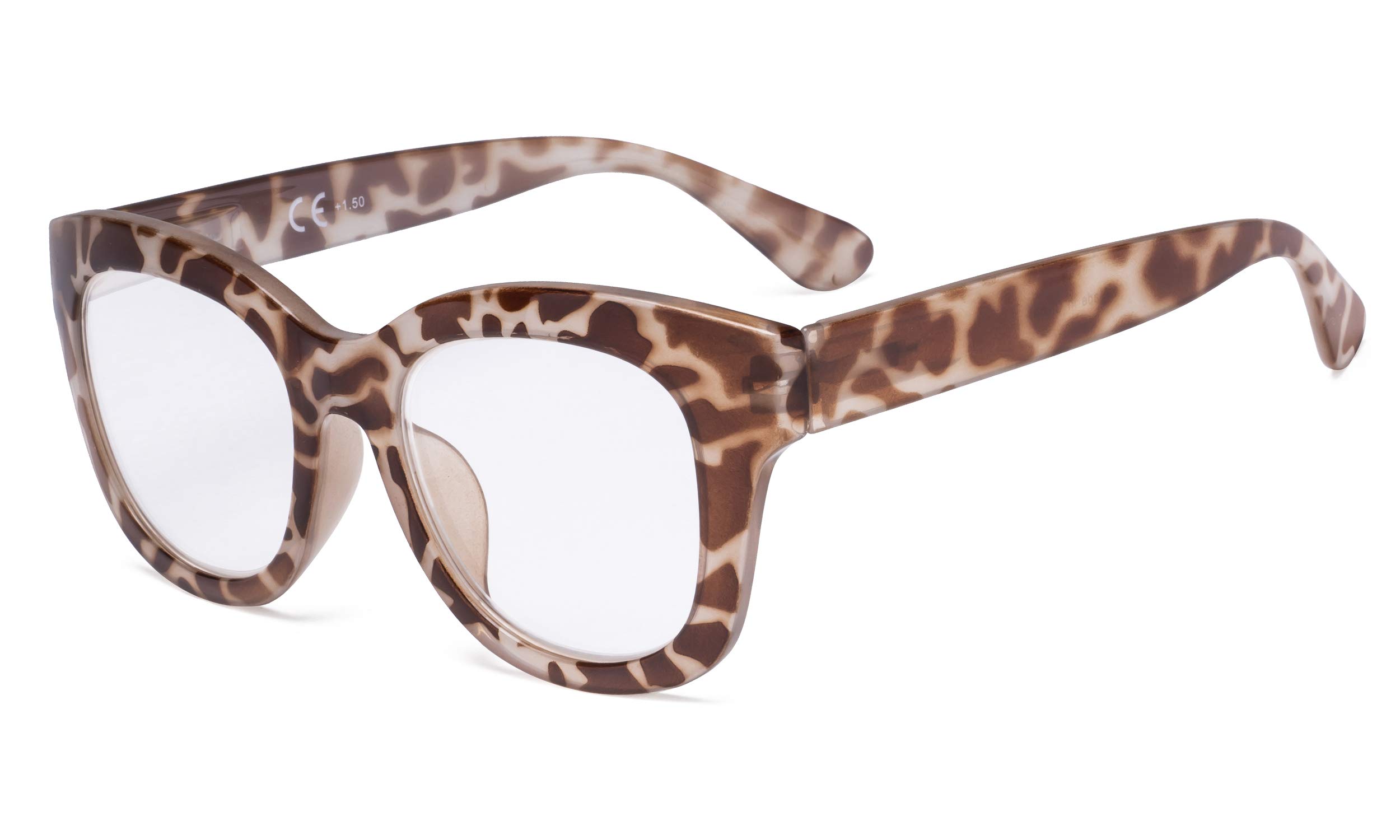 Eyekepper Oversized Reading Glasses - Retro Readers for Women Reading - Brown/Tortoise Frame +2.75