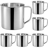 ZAVOOS 6 Pack Stainless Steel Coffee Mug with Handle, 18.5 Oz Metal Camping Coffee Cup, Unbreakable Portable Hiking Cup Tea Water Drinking Cups for Outdoor Travel, Picnics, Hot Cold Drinks