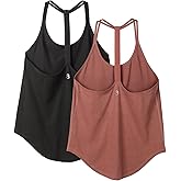 icyzone Workout Tank Tops for Women - Athletic Yoga Tops, T-Back Running Tank Top