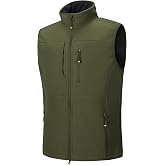 33,000ft Men's Lightweight Softshell Golf Vest Outerwear Zip Up Fleece | 7 Pockets, Waterproof, Windproof, 2-Way Zipper, Sleeveless Jacket for Winter, Casual, Outdoor, Running, Hiking, Travel, Work