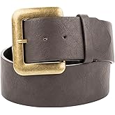 Gary Majdell Sport Men's 2" Genuine Leather Single Loop Dress Belt with Single Prong Metal and Embossed Buckles