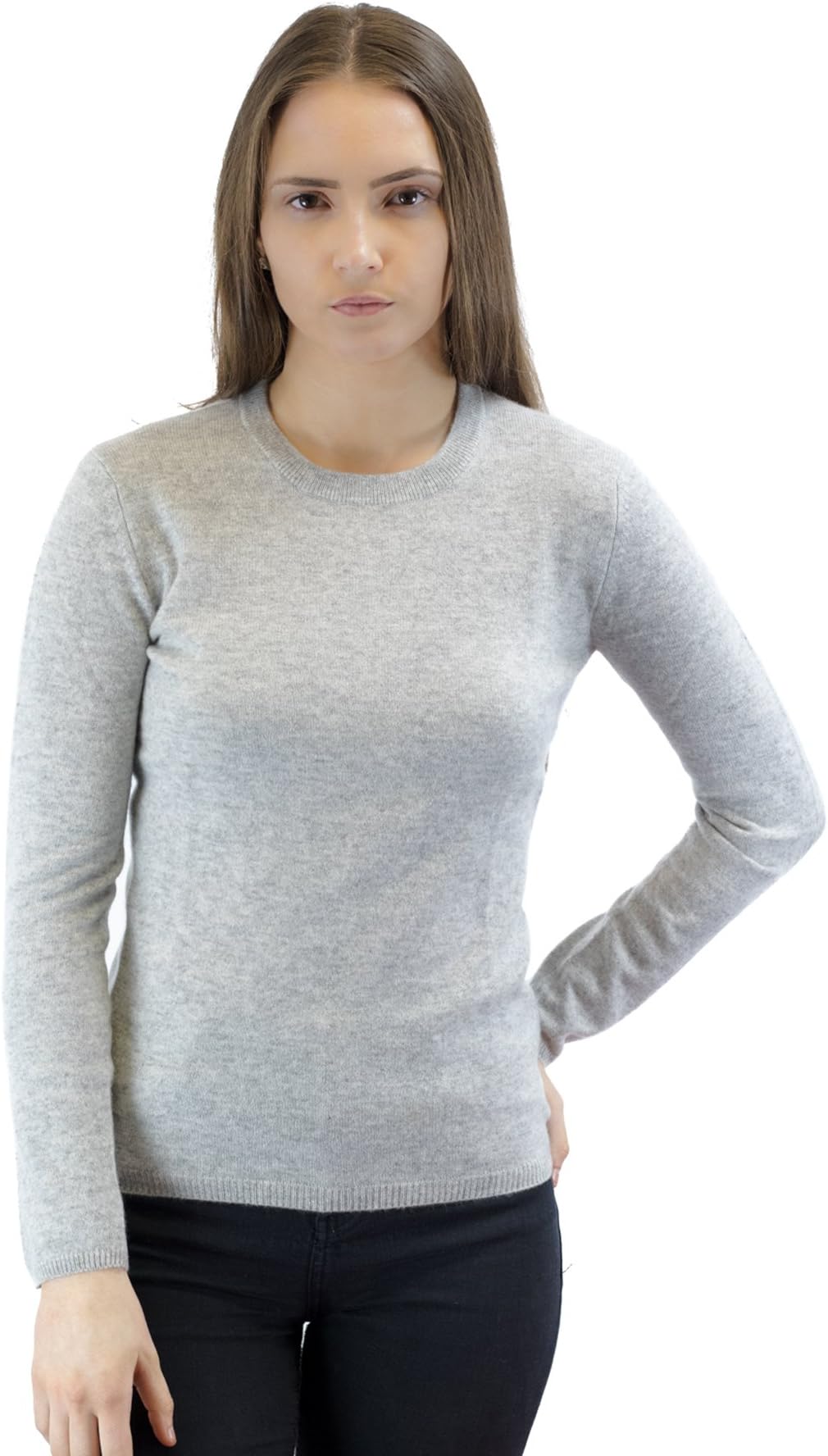 Kiltane of Scotland Women's 100% Pure Cashmere Jumper Knitted Fashioned Ladies Crew Neck Sweater