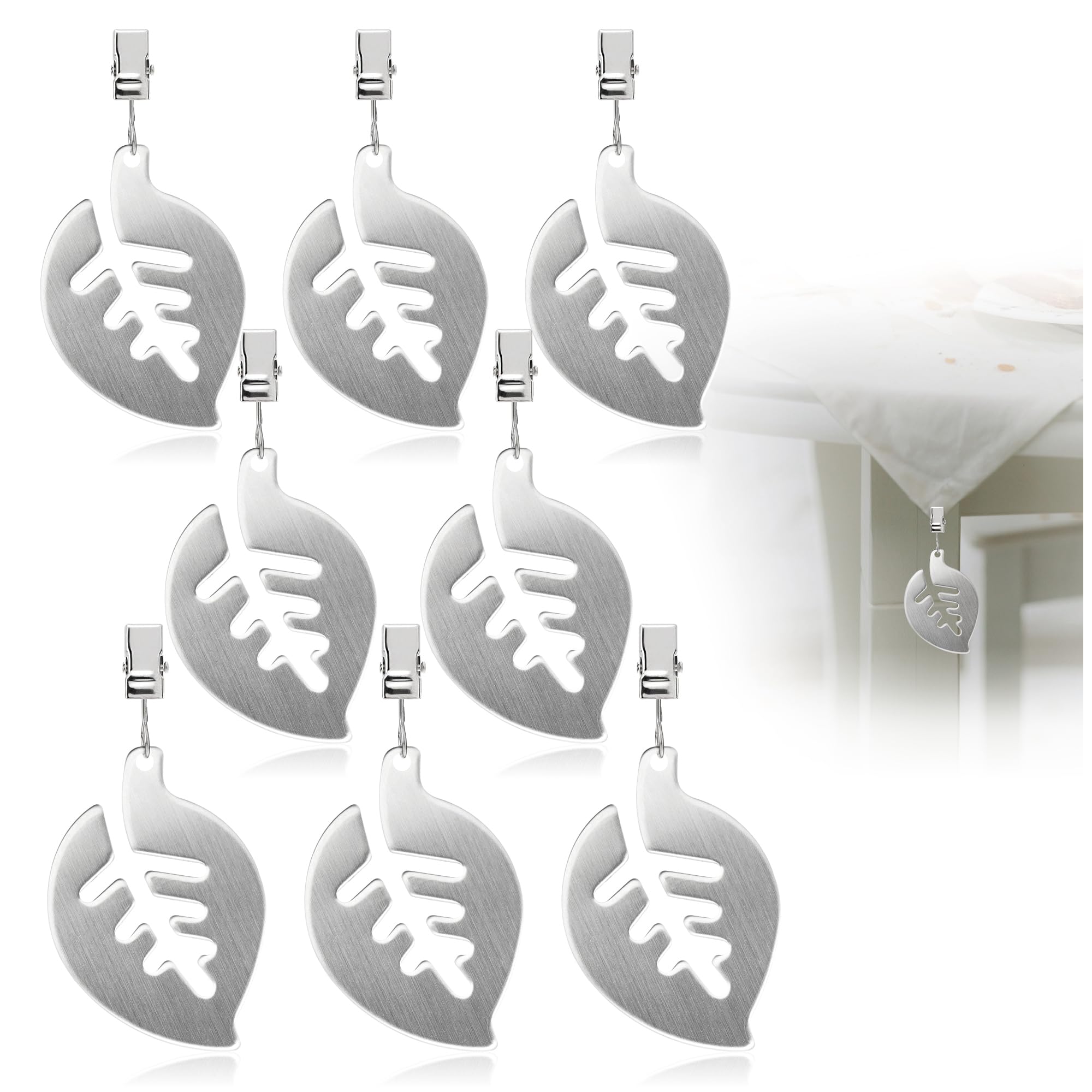 COM-FOUR® 8x tablecloth weights - tablecloth weights made of stainless steel - tablecloth clamps - approx. 40g each - tablecloth clamps