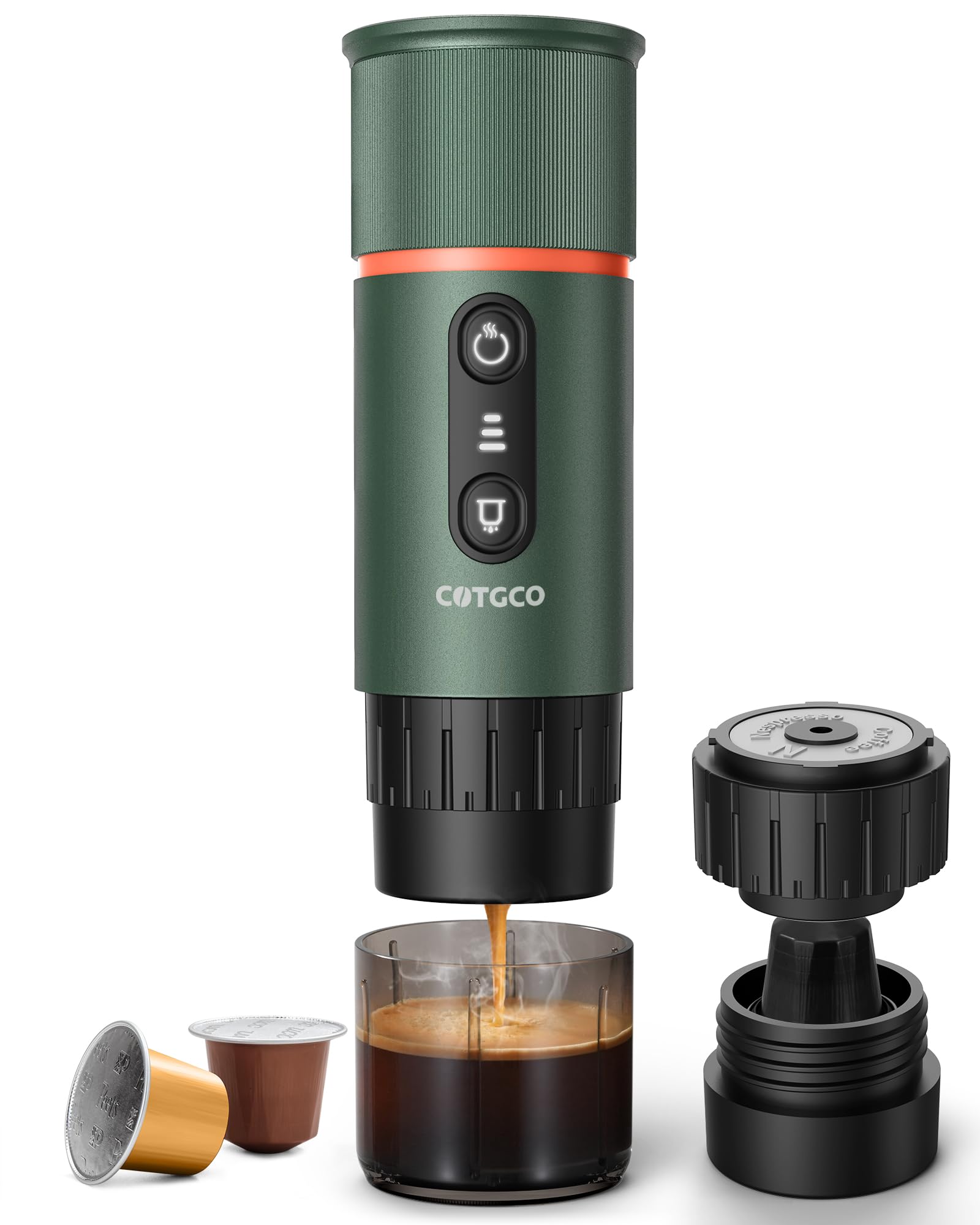 Photo 1 of COTGCO Portable Espresso Coffee Maker, Travel Coffee Maker for Camping, 20?Bar Self?Heating Rechargeable with USB-C, with NS Capsule for Car/Travel/Camping