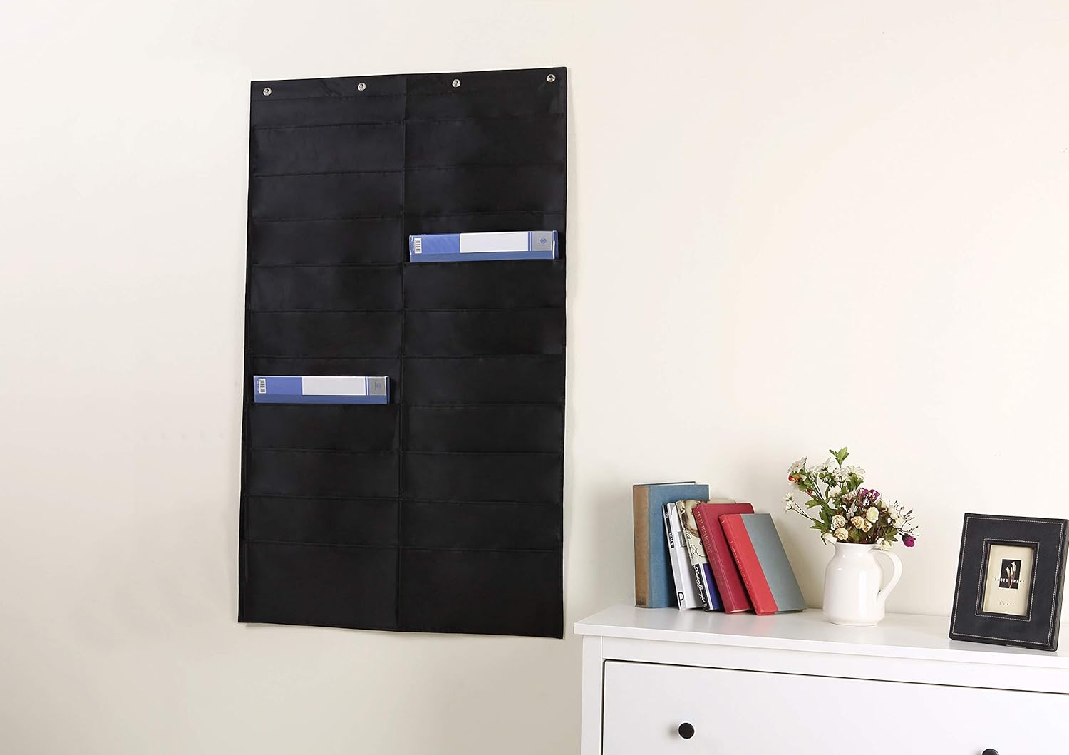Heavy Duty Storage Pocket Chart with 20 Pocket, Hanging Wall File Organizer by Hippo Creation - Organize Your Assignments, Files, Scrapbook Papers & More (Black) : Office Products