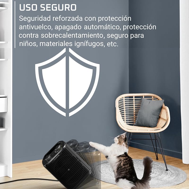 Conforto Intenso +, Aquecedor, Tecnologia cerâmica potente, 2000 W, Ecrã Digital, Muito silencioso 29 dB(A), Modo Eco, 4 definições de potência e modos de uso, SO9361F0 — foto 5 de 6