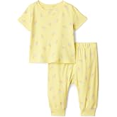 Amazon Essentials x Sofia Grainge Unisex Toddlers and Babies' Cotton Knit Short Sleeve Shirt &amp; Pants Set