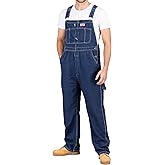 NY Threads Men's Denim Bib Overall Relaxed Fit Workwear with Adjustable Straps and Multiple Pockets