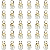 PATIKIL Pearl Charm, 100pcs Pearl Beads Faux Pearl Pendant Charm DIY for Jewelry Making Bracelets Earrings Necklace Crafts