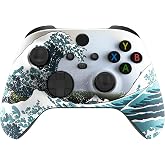 eXtremeRate Custom Shell for Xbox Series X &amp; S Controller, The Great Wave Replacement Cover Front Housing Cover for Xbox Core Controller Wireless [Control NOT Included]