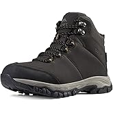 OUTJET Men's Waterproof Hiking Boots Lightweight Comfortable Leather Mid Ankle Outdoor Trekking Boot