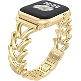 Yncamoo Slim Band Compatible with Apple Watch 41/40/38/44/45/46/49/42mm SE Series 11 10 9 8 7 6 5 4 3 2 1 Ultra, Women Adjustable Replacement Bracelet, Jewelry Metal Strap