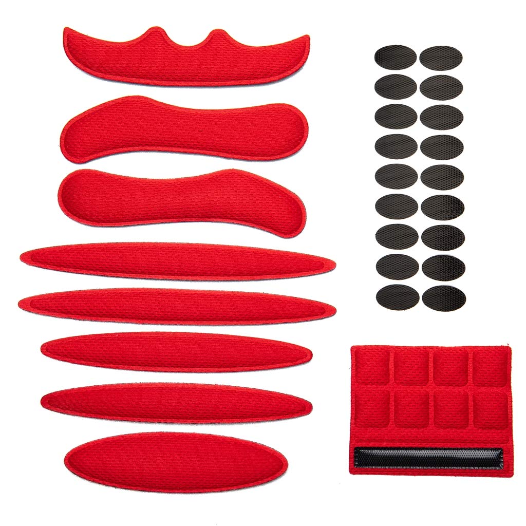 Jipemtra Helmet Padding Foam Kit 27Pcs Bicycle Replacement Pads Universal Helmet Foam Pads Set for Bike Motorcycle Cycling Outdoors (Red)