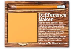 MFOMFO Thank You Gifts for Women, Coworkers Employee Appreciation, Going Away Gift Retirement Gift for Coworker Boss, Difference Maker Coworker Job Promotion Gifts Self-Stick Note Pad Holders-LBB04