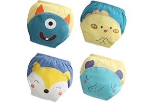 USBETTAS Potty Training Underwear Absorbent Toddler Training Pants for Boys and Girls, 100% Cotton Reusable Pee Pants 3T-4T