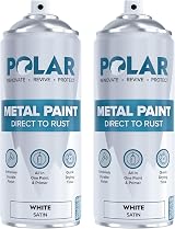 Polar Direct to Rust Satin White Metal Spray Paint 2 x 400ml - 3 in 1