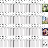 LaiHiulaan 360Pcs Sublimation Keychain Blanks Rectangle Bulk Products Double Sides 120 MDF Sublimation Key chains Blank with 240 Rings and Clips Heat Transfer for Craft
