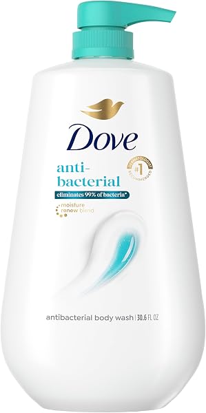 Dove 24hr Lotion Antibacterial Body Wash with Pump, 30.6 oz | Eliminates 99% of bacteria while helping protect skin from dryn