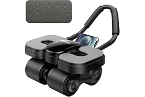 NEWBUY Roller Wheel with Knee Mat &Timer, Automatic Rebound Abdominal Wheel, Ab Abdominal Exercise Roller with Elbow Support,