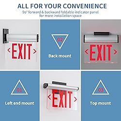 TANLUX Red Exit Signs for Business, LED Edge Lit