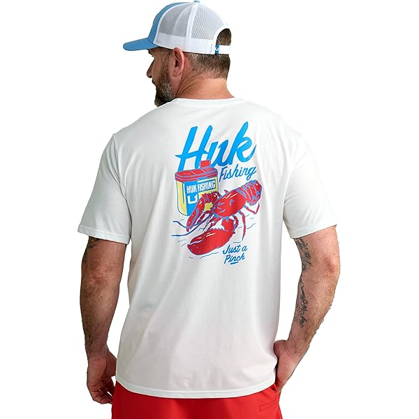 T-shirt Huk Performance Fishing Bleu Ciel – Taille L, Neuf, Spécial Pêche