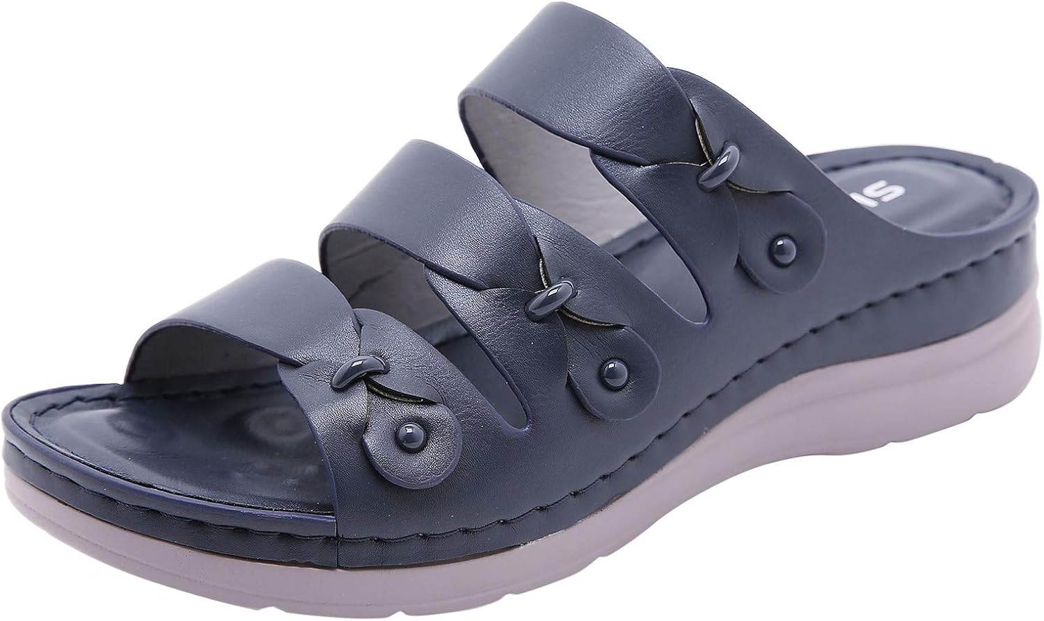 LADIES WOMENS COMFORT WIDE FIT CASUAL WALKING SUMMER SANDALS LOW WEDGE SIZE | eBay