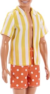 Barbie Ken Fashionistas Doll 252 Polka Dot Shorts Striped Top Mullet Hair view 5