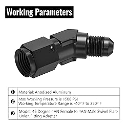 TRUCKMETER 45 Degree 4AN Female to 4AN Male Swivel
