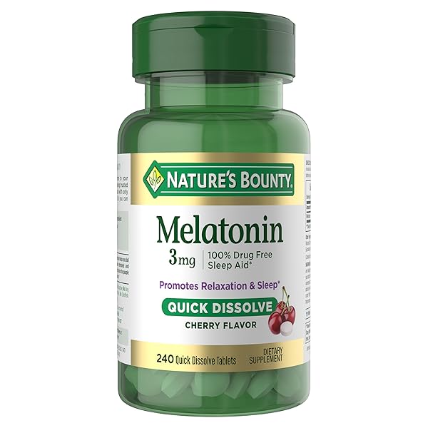NATURE’S BOUNTY MELATONIN 3MG QUICK DISSOLVE, SLEEP AID...