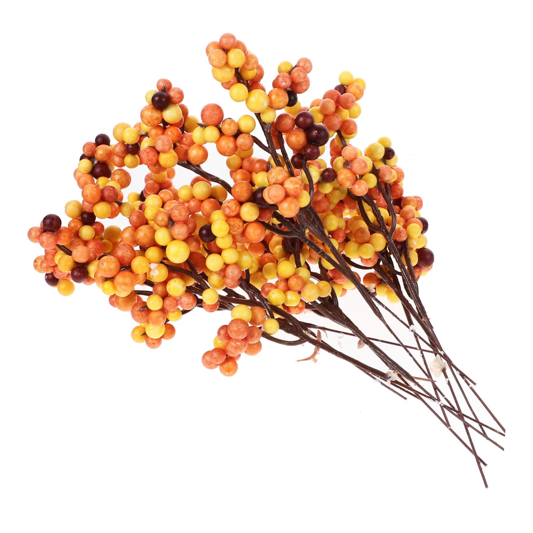 Toyvian 12pcs Christmas Decoration Christmas Ornaments Garland Decor Plastic Yellow Artificial Berry Branches Christmas DIY Berries Fake Berry Picks Decorate Decorations Accessories Branch