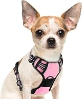 Eagloo Small Dog Harness Adjustable Front Back Clip No Pull Pink S