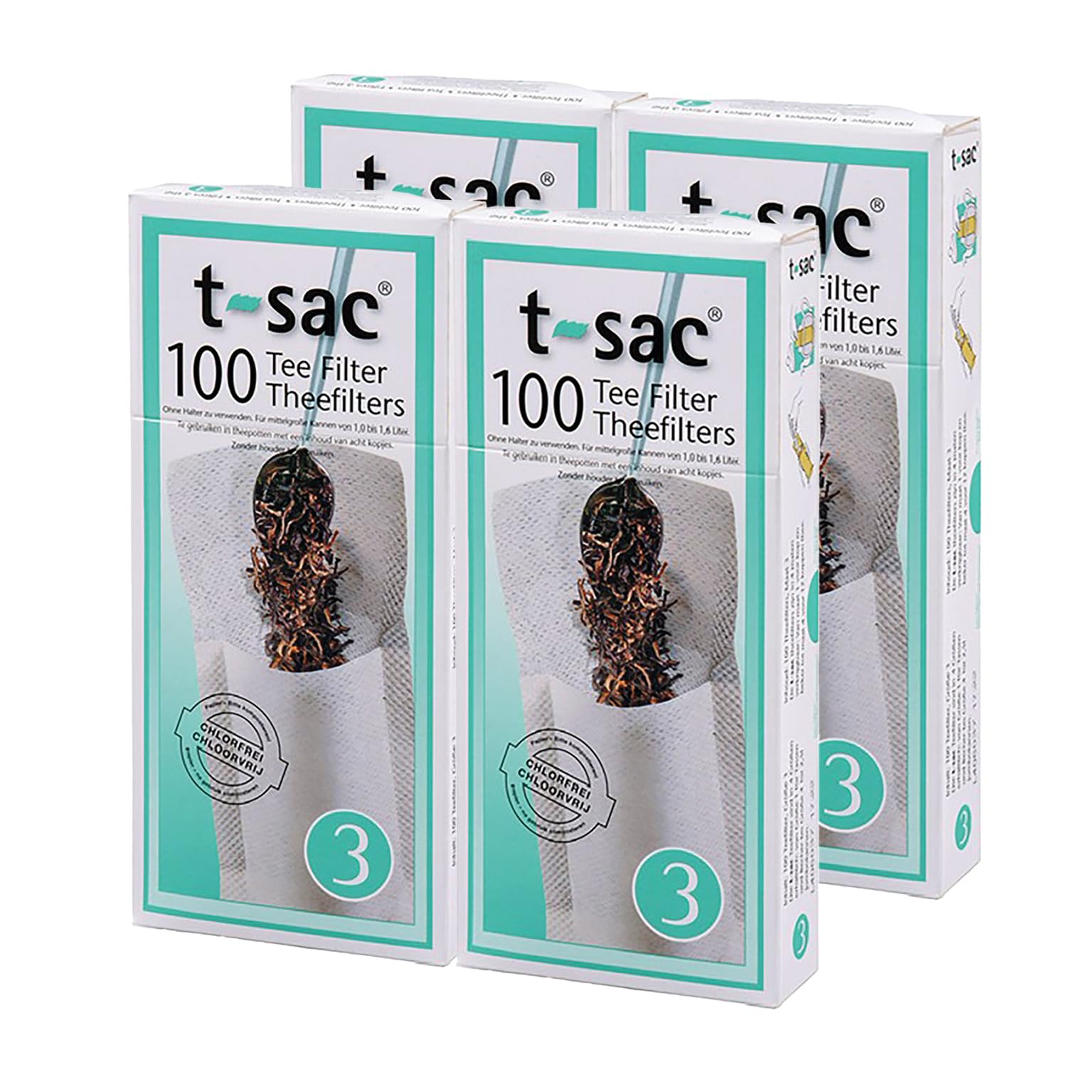 T-Sac Tea Filter Bags, Disposable Tea Infuser, Number 3-Size, 3 to 8-Cup Capacity, Set of 400 by T-Sac