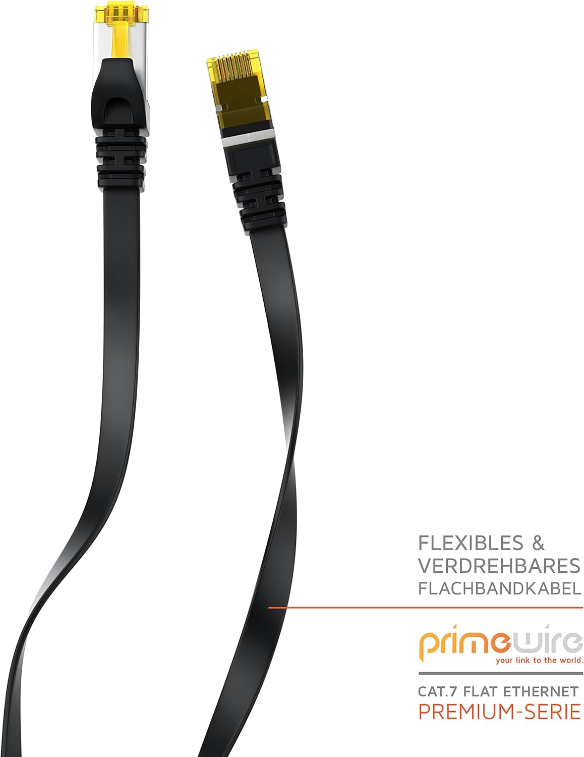 30 m CAT 7 Network Cable Flat, Ethernet Cable, Gigabit LAN 10 Gbit s, Patch Cable, Flat Ribbon Cable, Installation Cable - Image 3