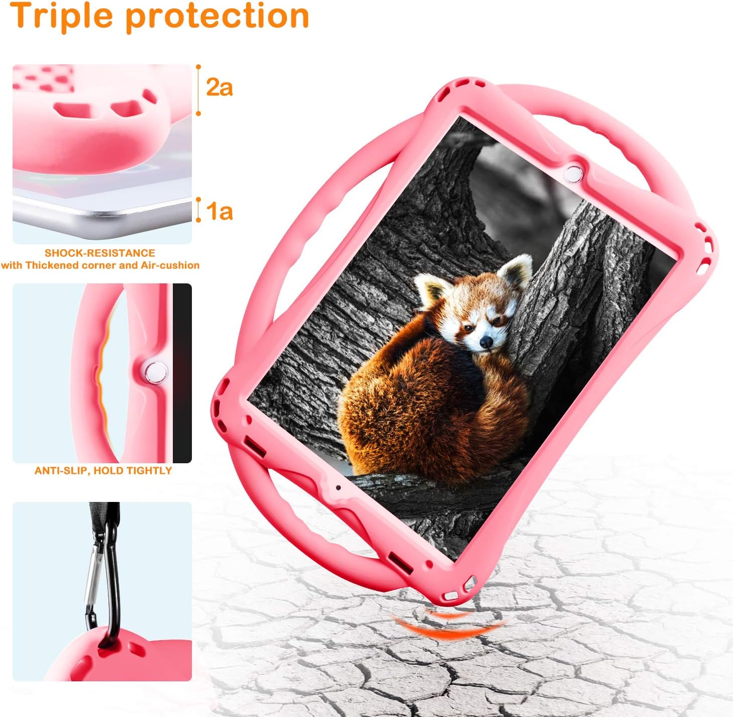 TOPESCT iPad 10.2 case, iPad 9th/8th/7th Generation Case for Kids Built-in Handle Stand, Comes with a Strap - Image 5