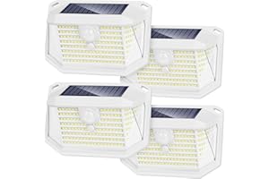 BOSCEOS Solar Outdoor Lights - 4-Pack Super Bright 178 LEDs Motion Sensor Security Lights with 270° Wide Angle/3 Modes IP65 Waterproof Solar Powered Wall Lights for Patio Garden Garage Yard Front Door