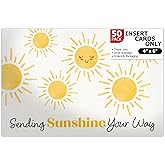 Pro Supply Global (50 Count of Large 4x6 Sunshine Thank You Insert Cards Without Envelopes For Your Small Online Business - Displays Customer Appreciation - Great For Baby Showers and Weddings