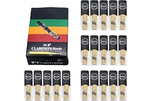 UAIAGM 20Pack Bb Clarinet Reeds, Strength 2.5, Traditional Style with Portable Case - Premium Quality Reeds for Bass Clarinet Players